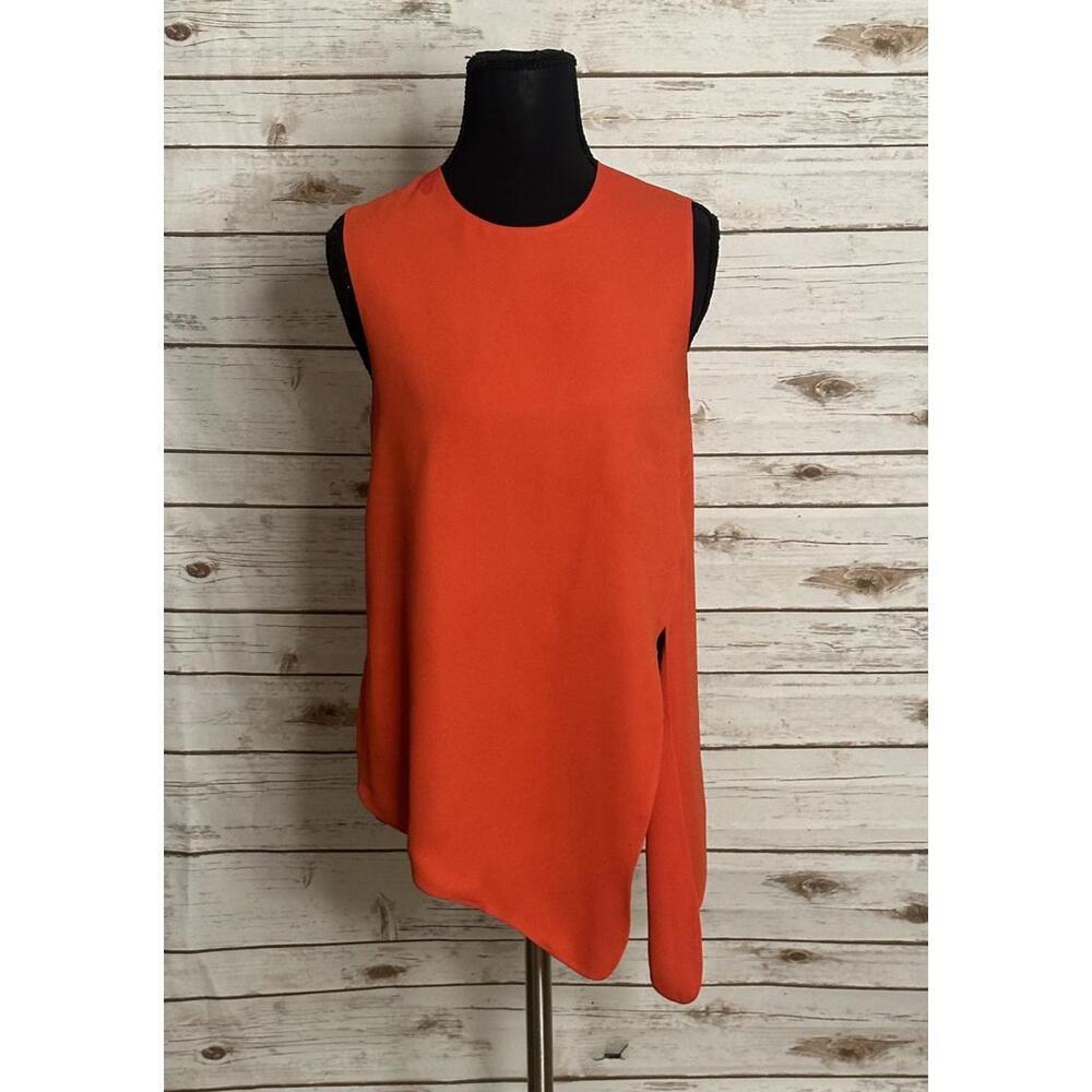 Babaton Aritzia red orange Hopkins tie-front sleeveless blouse Size XS
